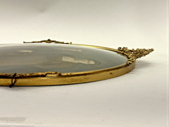 Antique Portrait Curved / Concave / Bubble Glass Metal Frame Early 1900’s Photo