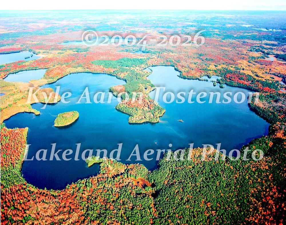 Star Lake in Vilas Co Plum Lk twp, Sayner, Wisc. Overhead Photo. Frame Optional.