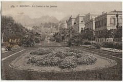 Plate Glass Photo, Negative Black & White 3 1/2×5 1/2in, Menton, Gardens Casino