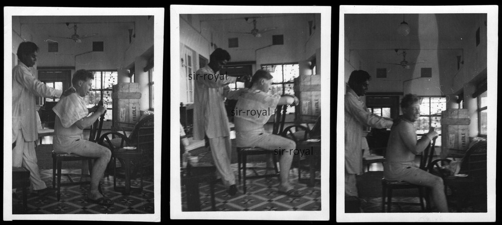 3x Lahore in Pakistan 1959 – Hair Cutting at the Barber – 1950s – Photo 7x9cm