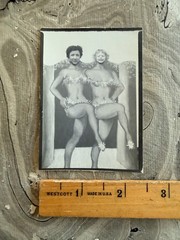 Vintage ARCADE Photo Original Black and White Photo MOTHER AND CHILD IN BIKINIS