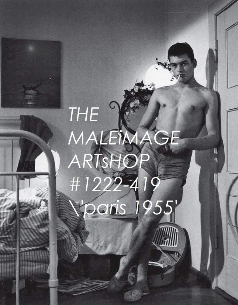 VINTAGE MALE PORTRAIT #1222-419 -paris hotel room 1955-free shipping in usa