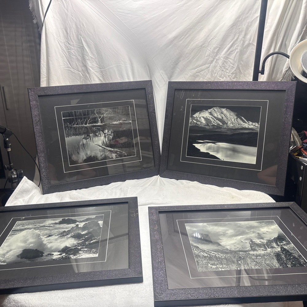 7 Framed & Matted Ansel Adams Prints: Denali, Winter Storm, Siesta, Etc