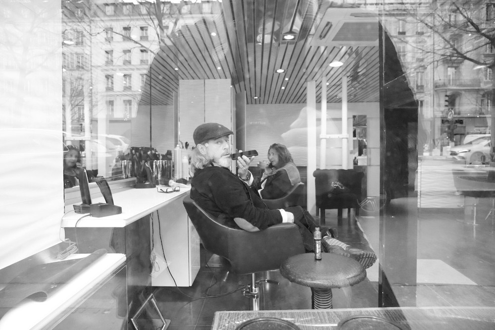 Real photo print silver barite barber Paris 30x45cm