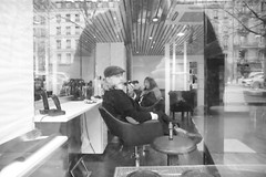 Real photo print silver barite barber Paris 30x45cm