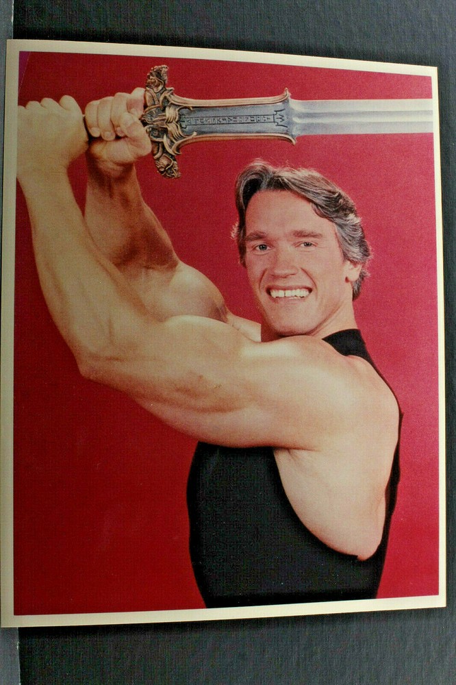 Arnold Schwarzenegger with Sword – 8×10″ Photo Print-Vintage L1162A