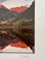 Hedy Signed Fine Art Photo “Maroon Bells” Matted Landscape Colorado Aspen
