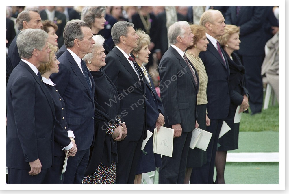 Five US Presidents At Funeral Of Richard Nixon 1994 Silver Halide Photo