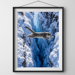 8×10 Fine Art Photography Print Snow Leopard Mountain Wildlife Nature Wall Art
