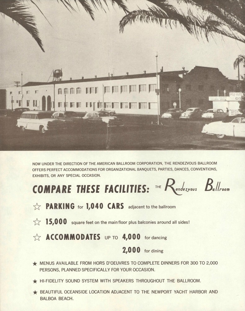 NEWPORT BEACH Balboa RENDEZVOUS BALLROOM Advertising Art Print 984 11″ X 14″