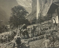 Antique GEBRUDER WEHRLI Staubbach Falls SWITZERLAND Waterfall Landscape PHOTO