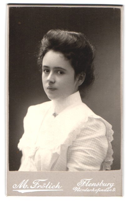 Photography by M. Frölich, Flensburg, Norderhofenden 9, portrait of a young…