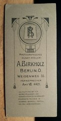 standing girl with flowers – confirmation? Backdrop / CDV A. Birkholz Berlin