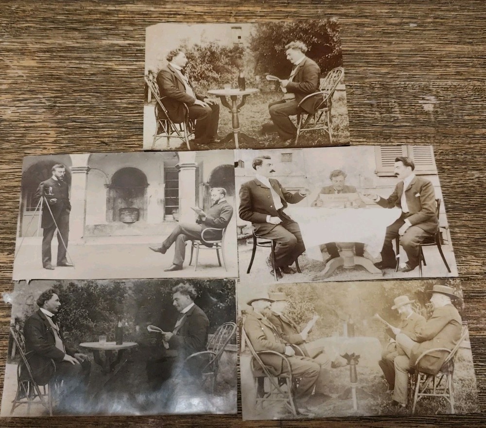 5 Antique Photo Montages 1900s Double Exposure Cabinet of Curiosities