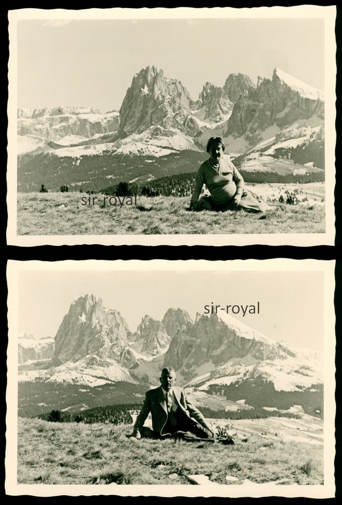 2x Alpe di Siusi 1957 – Tyrol Italy 1950s – Photo 10x7cm