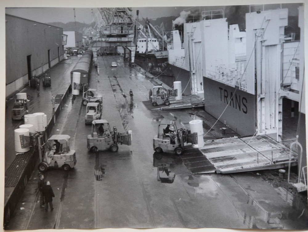 Photo 30X40cm Argentique Le Havre 1980 Vue Aérienne Industrie Normandie