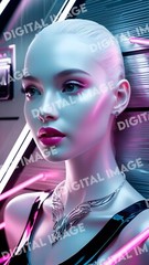 Digital Art Picture Image Photo Wallpaper Background Desktop AI Cyberpunk Woman