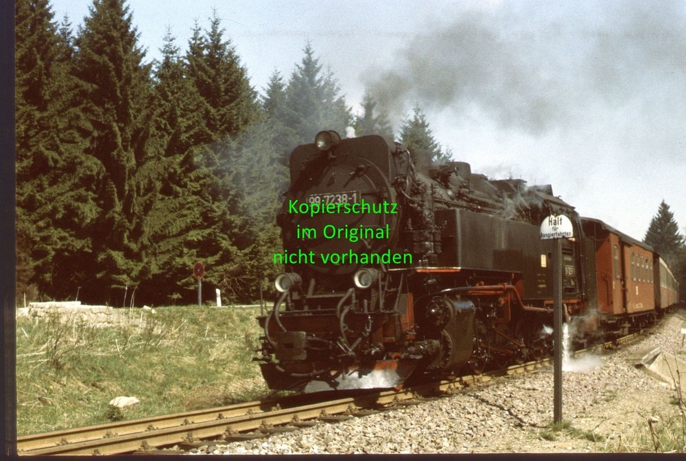 2x Original Slide / Slide DR 99 7238-1 Resin Narrow Gauge Railway Resin Cross Railway 1987 -AP48