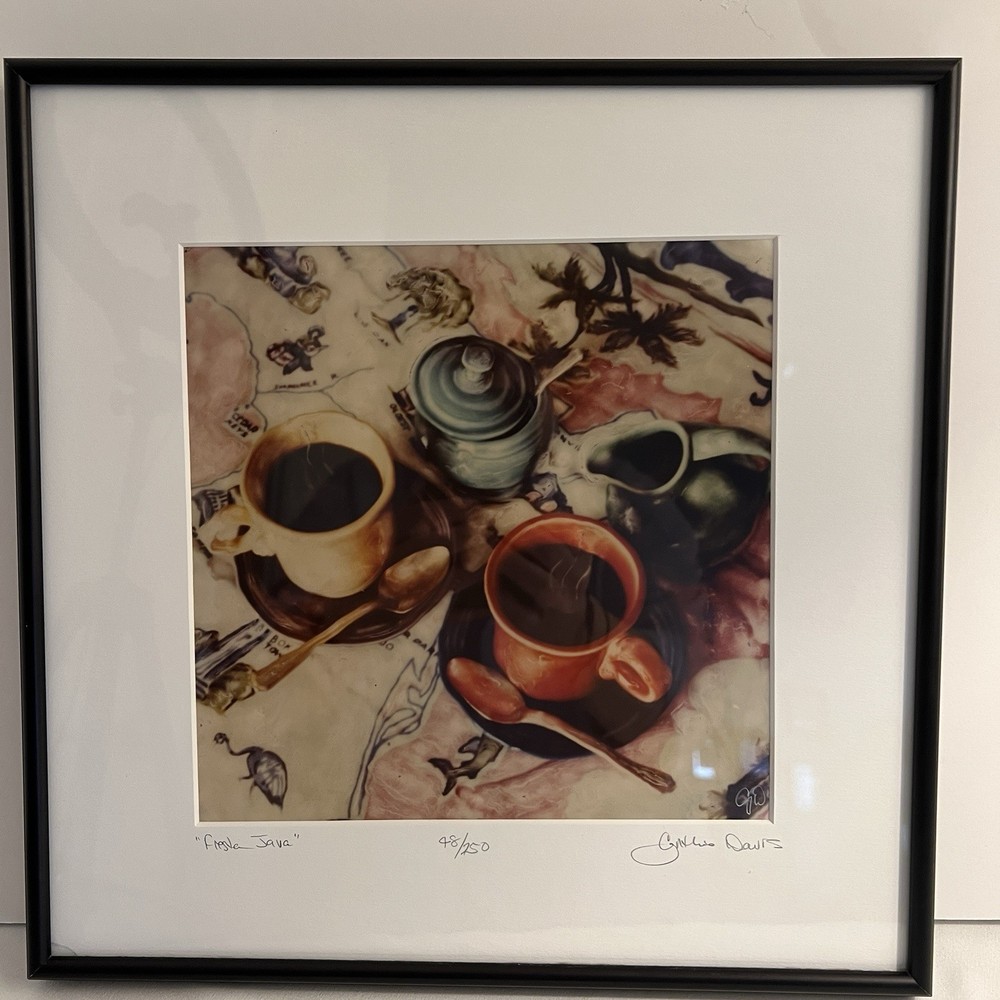 Cynthia Davis “Freshe Java” Signed Hand-Altered Polaroid Photo 48/250 Framed