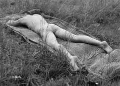 Nude male art model photographs, two 5×7″ prints