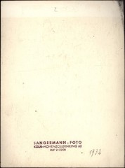 Sangermann, Portrait. (1932). Original Photograph.