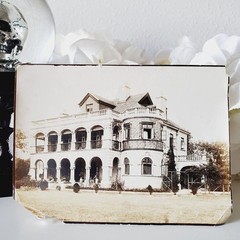 Vintage 1850s Picture of a Victorian Mansion in The USA 6×5