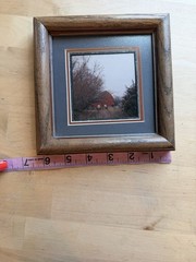 Signed Abilene Texas Red Barn Photo Elsie Macklin Framed Wood Country Landscape