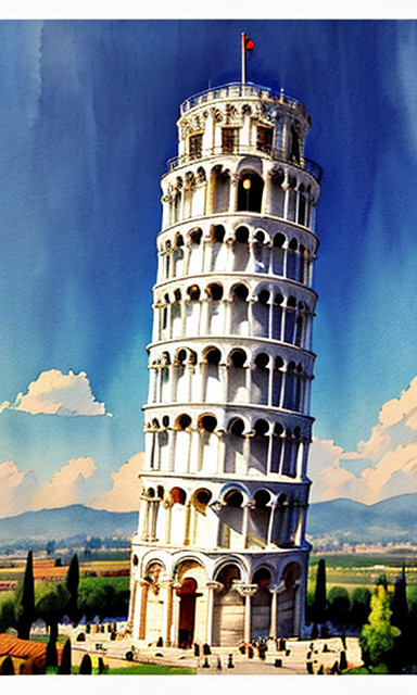 Digital Image Picture Photo Background Art Leaning Tower of Pisa 600 yr old