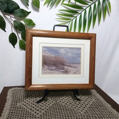 Signed 1988 Beach Photography Framed Vintage Coastal Dunes Oceanfront 9.5×11.5