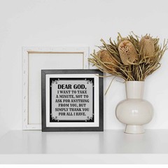 Dear God Gratitude Quote Printable | Inspirational Wall Art Digital Download