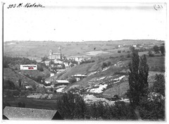 Antique Glass Plate Positive Black & White 13X18 Cm Saint-Nectaire Landscape