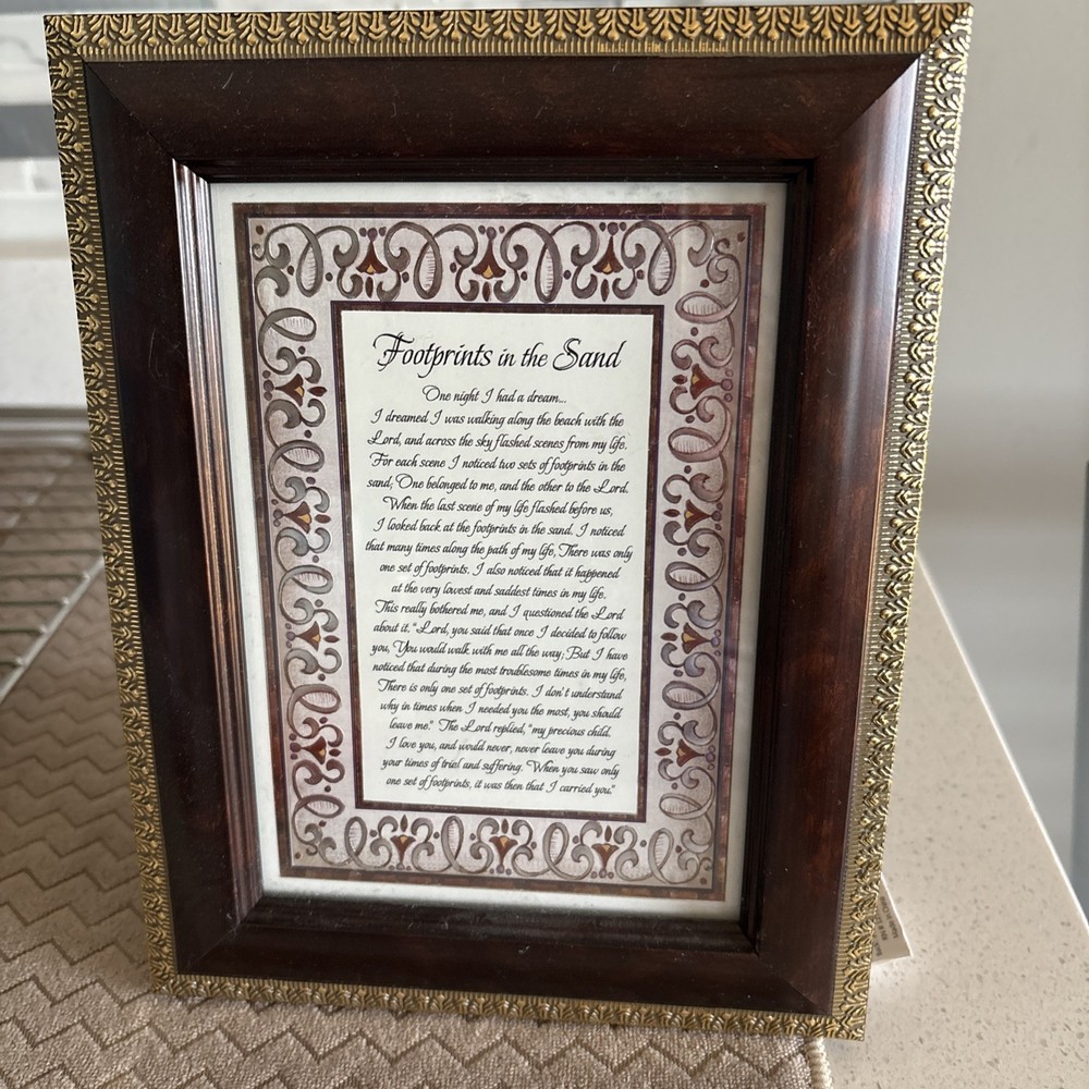 Foot Prints In Sand With Photo Frame 7 X 9 1/2