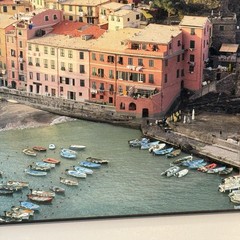 Dennis Barloga Vernazza Harbor Cinque Terre, Italy Giclee Print 12” x 14” Wood
