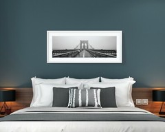 Brooklyn Bridge NYC – Large panoramic B&W photo print wall art | Limited edition