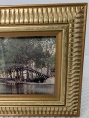 Photo Photograph Gold Tabletop Frame City Landscape Walking Bridge Over Water