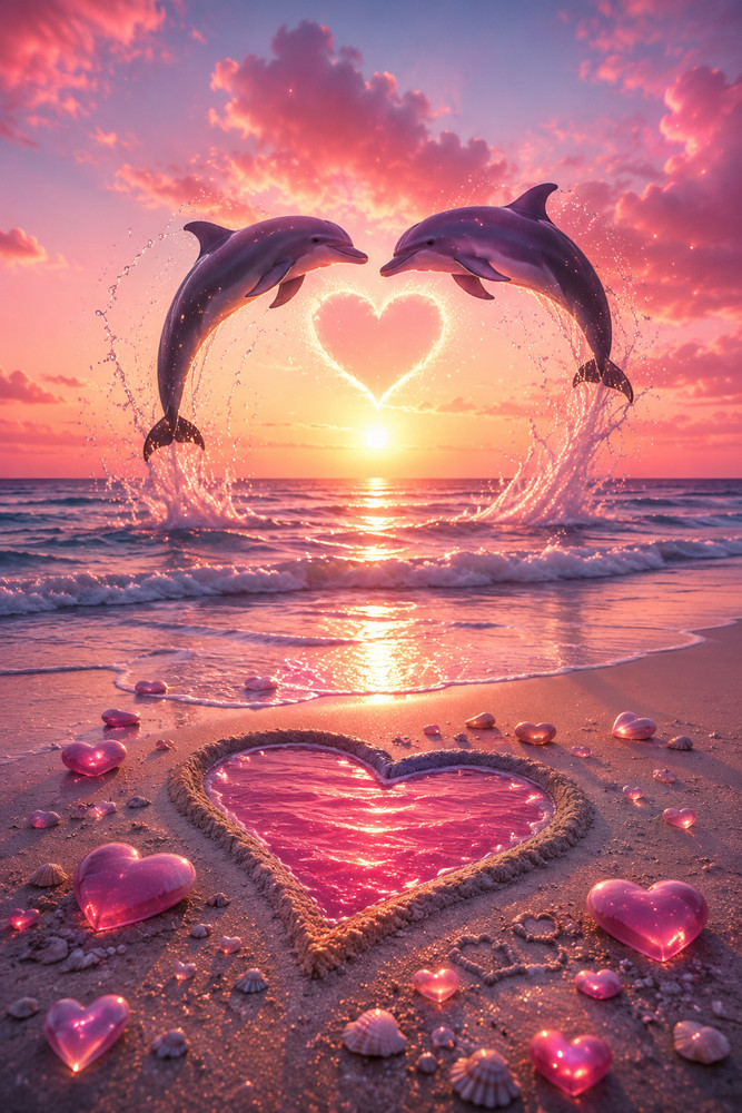 Digital Image Picture Photo Pic Wallpaper Background Dolphin Love Beach 8675309