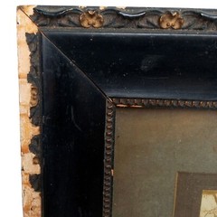 Stone Farmhouse Wall Art Vintage Framed Photograph Antique Frame Black Gold Farm