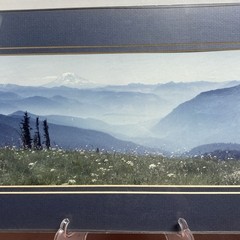 Paul Tweten Photography Mt Hood 1986 9×18 Matte Glass Framed Wall Hanging Signed
