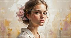 4K Digital Oil Painting: Beautiful Woman | Ethereal Wall Art Printable