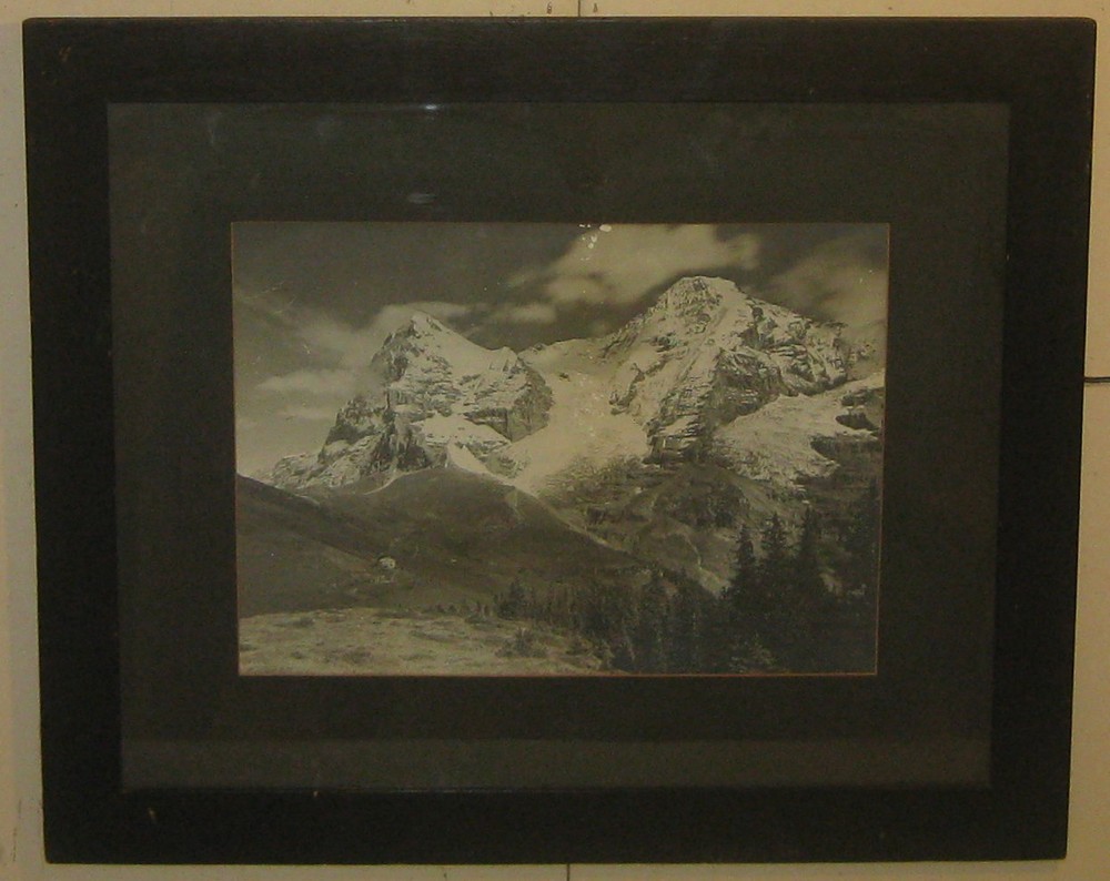 Antique c1900 GEBRUDER WEHRLI AG SWISS ALPS Mountain Landscape PHOTOGRAPH