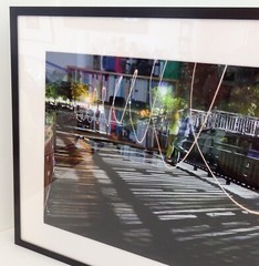 Color Photo, Paint with Light, Graffitti Street Scene Surreal Signed Framed EUC