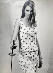 Model Woman Sword Original Print Photo Art Joe Reyes Vallejo California 70’s 14″