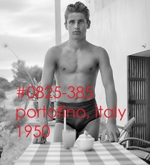 VINTAGE MALE PORTRAIT #0825-385 -portofino, italy 1950- free shipping in usa