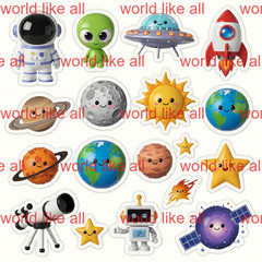 Printable Digital Stickers | Cute Cartoon Kids Sticker Bundle | 4K