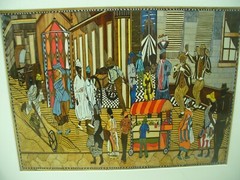 MATTED PHOTOGRAPHY African Marketplace Painting Print Acid Free Drawing 16×20