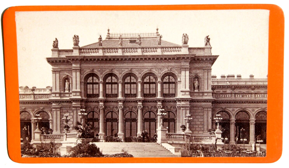 31825 CDV Photo from 1886 Building Kursalon Hübner in Vienna Austria