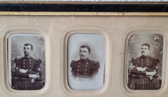 Great Commemorative Picture with 6 CDVs – French Soldiers in Uniform Circa 1890/1900