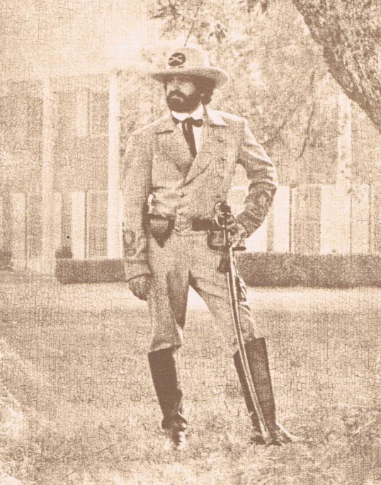 NEWLY FOUND! HENDRICKSON B&W Sepia Photo Print CIVIL WAR SOLDIER W/ SWORD 8X10″