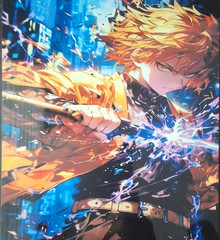 Demon Slayer Zenitsu Agatsuma Anime Non-Sport metal sign