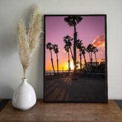 Palm Trees Sunset Ventura Beach, California Wall Art Photo Print